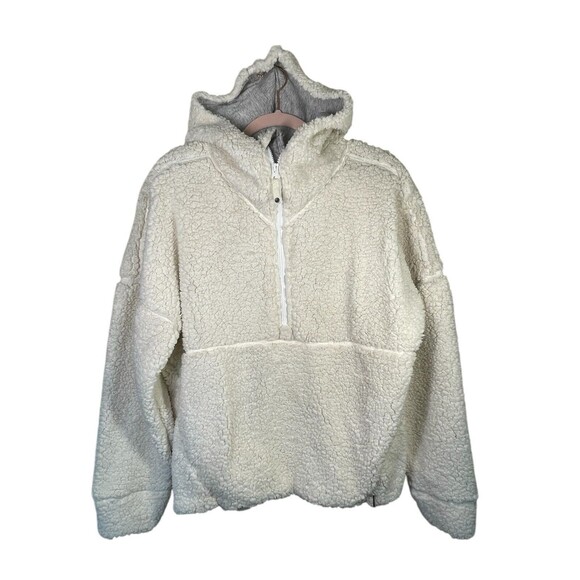 prAna Sweaters - Prana Womens Permafrost Outdoor Hooded Half Zip Sherpa Fleece Jacket Large